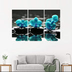 Blue Orchid Flower Wall Decor on Canvas Wall Art for Living Room Bedroom Home Office