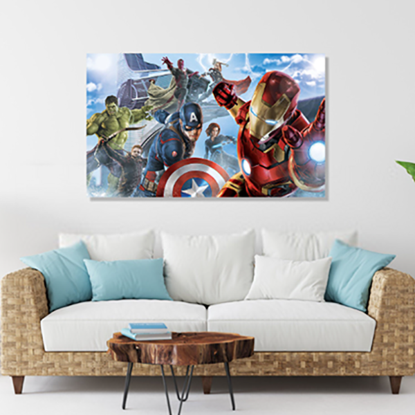 Avengers Canvas Wall Art, Avengers Assemble Canvas Print, Marvel comics Superhero Wall Decor , Man Cave gift, Home decor, Bar Decor. image 1
