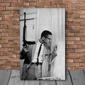 Malcolm X Poster Canvas Wall Art, Civil Rights Famous Photo Canvas wall art, Canvas wall decor, Man Cave Gift, Home Decor, Ready to Hang image 0