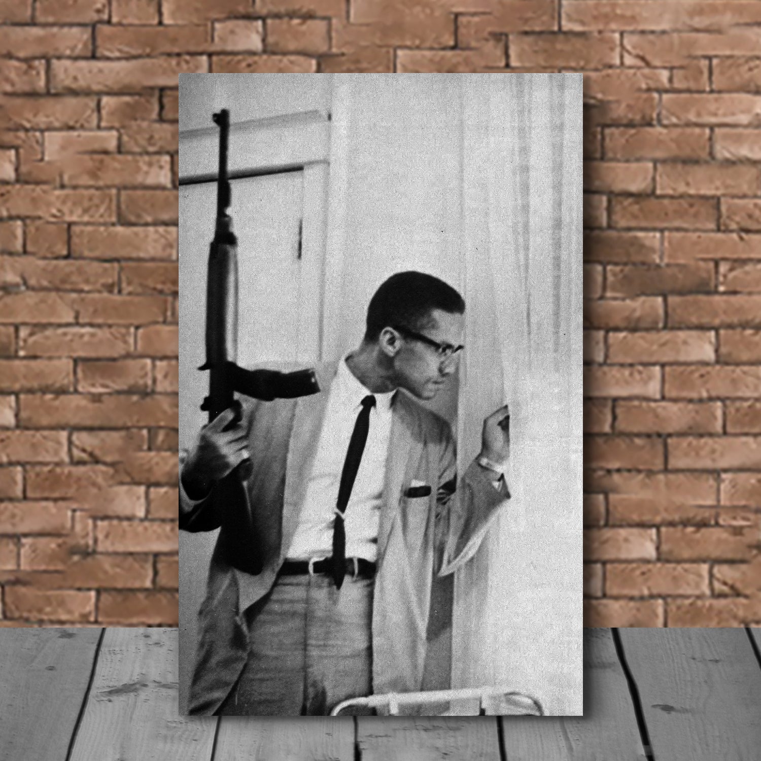 Malcolm X Poster Canvas Wall Art, Civil Rights Famous Photo Canvas wall art, Canvas wall decor, Man Cave Gift, Home Decor, Ready to Hang image 0