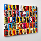 Marvel Super Hero Head Characters Poster Canvas Print Art Home Decor Wall Art, Kids Room Wall Art, Man Cave gift, Marvel Comics image 0