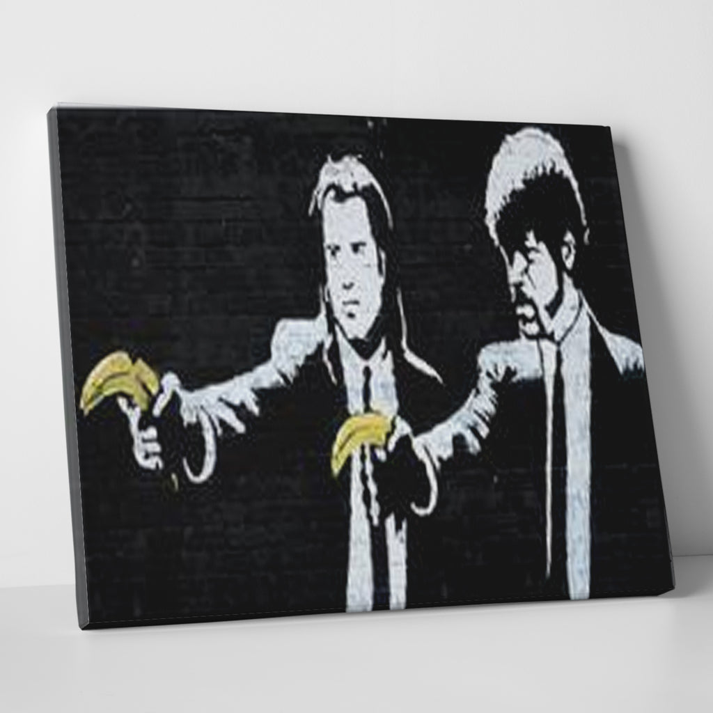 Banksy Pulp Fiction Banana Guns Canvas Print & Poster image 1