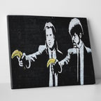 Banksy Pulp Fiction Banana Guns Canvas Print & Poster image 1