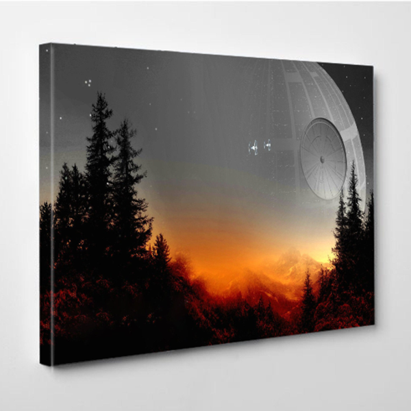 Star Wars Poster Print, Star Wars Canvas Wall Art, Death Star Movie Poster Wall Art, Canvas wall decor, Home Decor, Canvas Print image 0