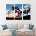 Spider Man Homecoming Canvas Wall Art,3 Panel Canvas Avenger Print, Marvel Wallpaper Print on Canvas Ready To Hang, Large canvas image 1