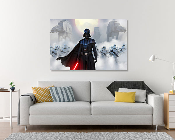 Darth Vader Poster Midnight Star Wars Canvas Wall Art ,Star Wars Poster Print, Star Wars Movie Poster Wall Art, Home Decor, Ready to Hang image 1