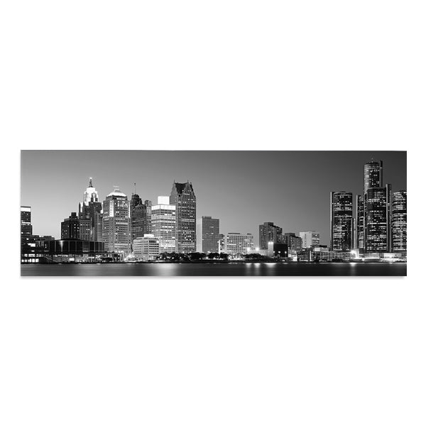 Black & White City at The Waterfront, Lake Erie, Detroit, Wayne County, Michigan, USA image 1