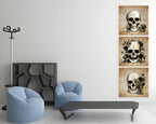3 Panel Skull Canvas Wall Art image 1
