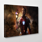I am Iron Man Canvas Wall Art, Iron Man With the Infinity Gauntlet Canvas Print, Tony Stark comics Wall Decor , Man Cave gift, Bar Decor. image 0